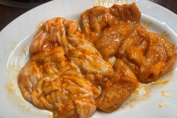 ミノは焼きすぎると硬くなるから注意が必要だ