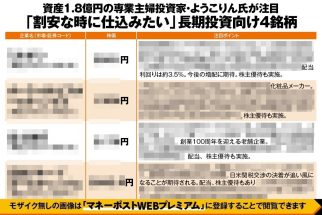 資産1.8億円の専業主婦投資家・ようこりんさんが注目“株価が下がりすぎている”陸運・化学セクター銘柄4選　「安く仕込んで株主優待をもらいながら株価反転を狙う」