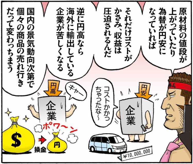 景気動向次第で商品の売れ行きも変わる（「俺がカブ番長！」第5回より。イラスト／スズキサトル）