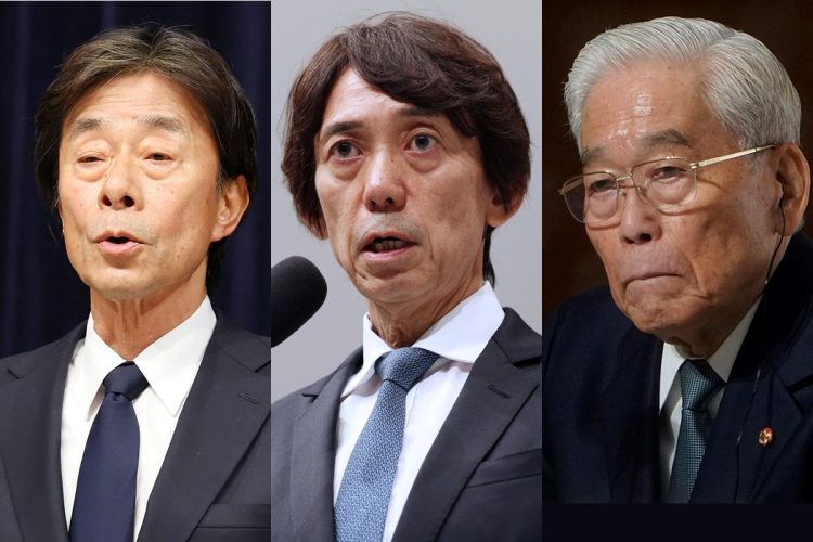 経営陣は一新（左から港浩一・前社長、大多亮・元専務、日枝久氏／時事通信フォト）