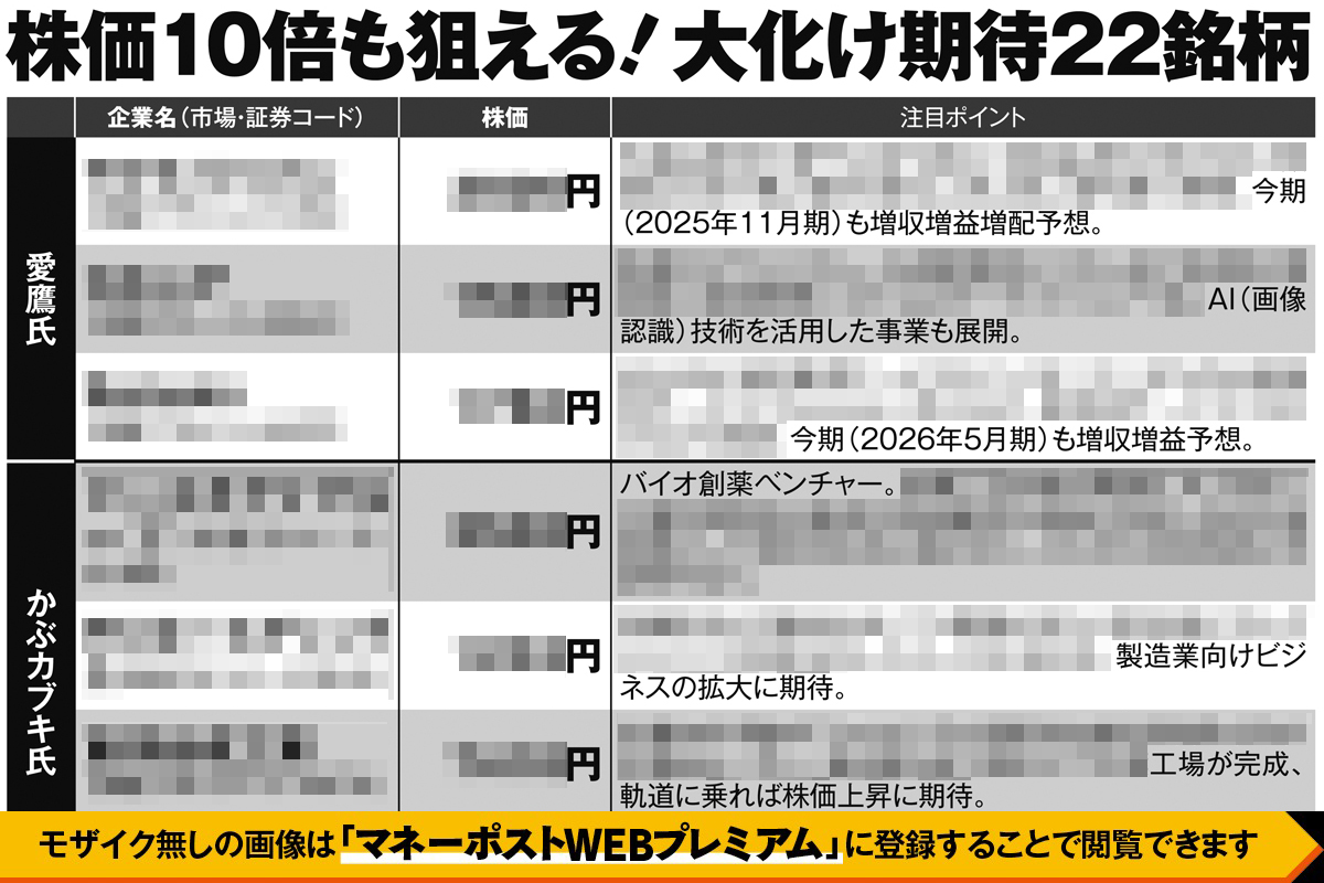 6人の「10倍株ハンター」が厳選「株価10倍も狙える“大化け期待”22銘柄」