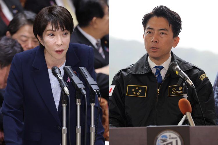 日本の防衛産業に山積する課題とは（左から高市早苗・首相、小泉進次郎・防衛相／時事通信フォト）