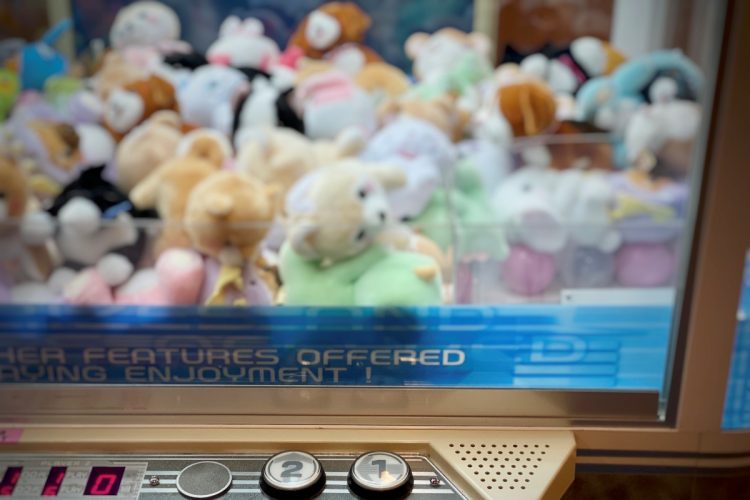 ゲームセンターのクレーンゲームでぬいぐるみを取ることに熱中する人もいる