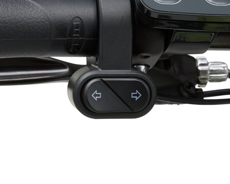 折りたたみ式のステップ。スマートなデザインだが見た目以上にしっかりとした作りで安心度は高い