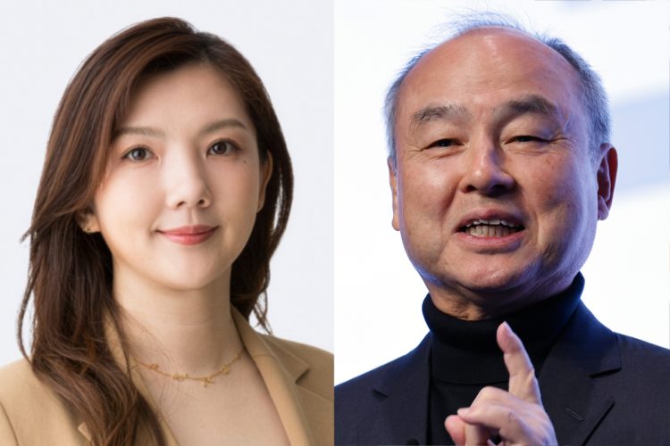 孫正義氏（右）の長女であることを明かした川名麻耶氏（左写真／AiロボティクスHPより。右写真／EPA＝時事）