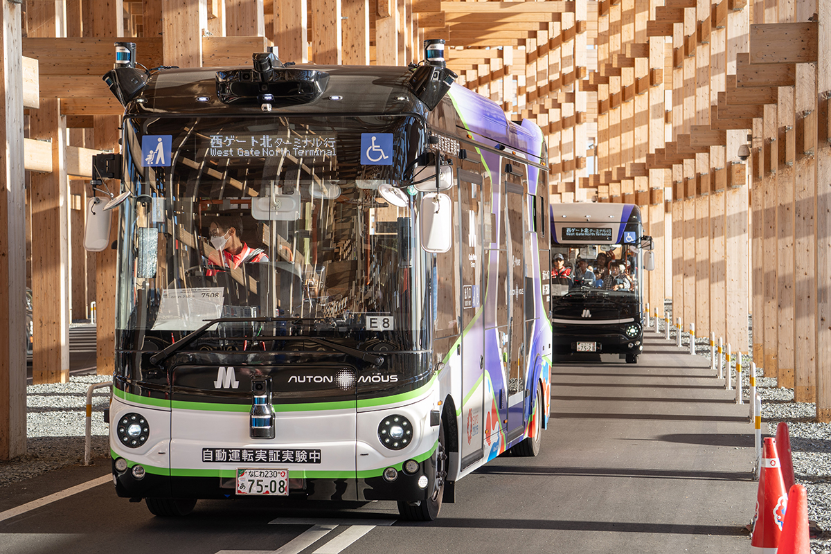 大阪・関西万博で導入されたEVバス（撮影／加藤博人）