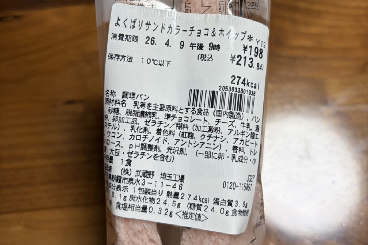 カロリーは274kcal