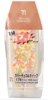 テスト販売時の「1組ガブっとカラーチョコ＆ホイップ」（セブン-イレブン提供）