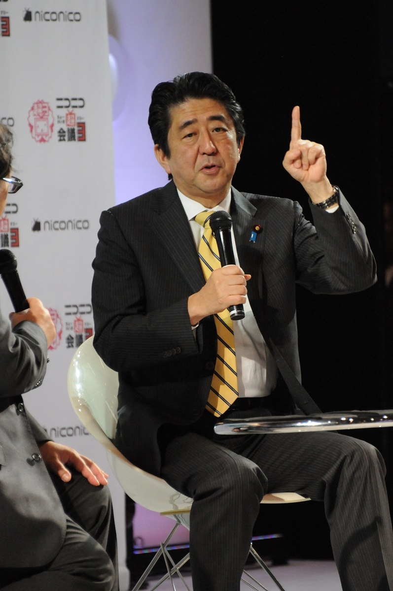 安倍晋三氏は首相在任中も積極的にニコニコ超会議に来場していた(2014年4月撮影)