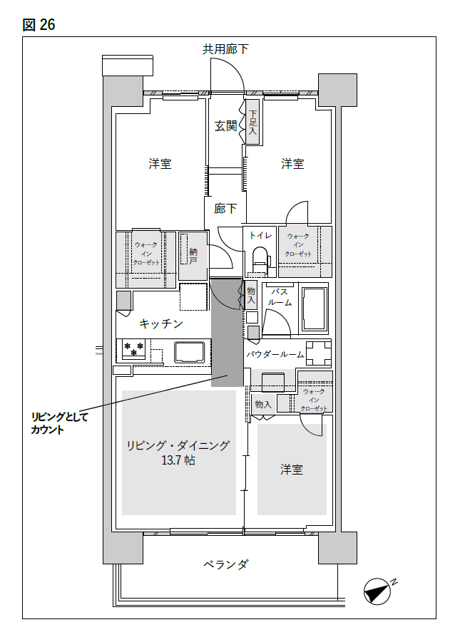 リビングとして含まれている面積に注意したい