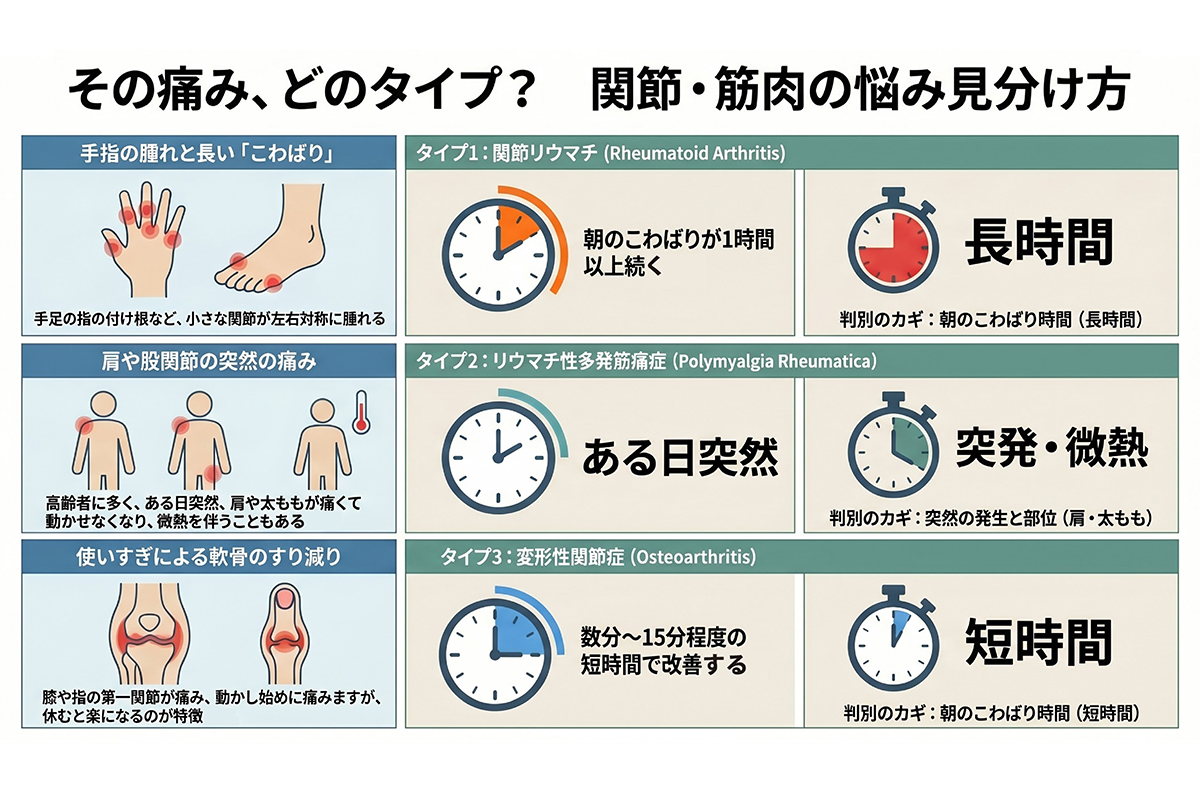 痛みのタイプによって病気の種類は違う