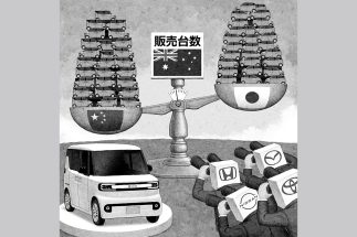 世界で中国車のシェアが急伸している（イラスト／井川泰年）