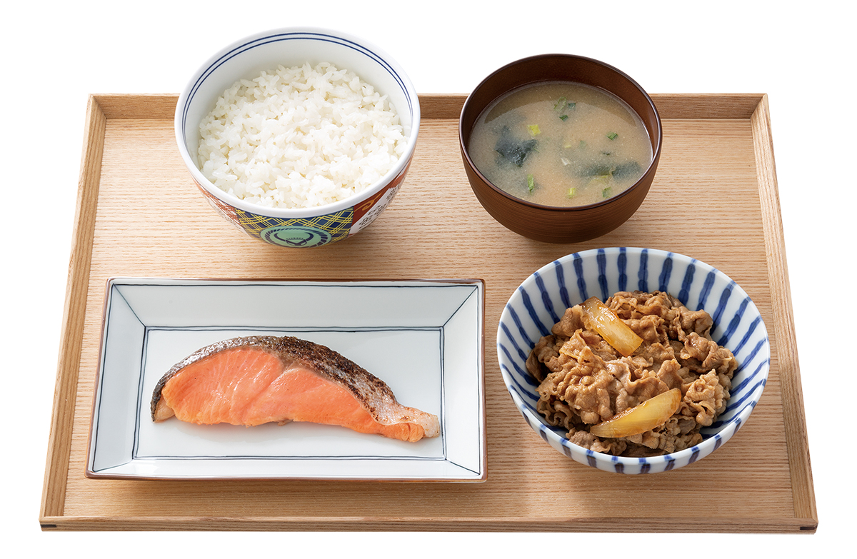 《編集部チョイス2》牛鮭定食（844円）＋納豆（129円）合計973円