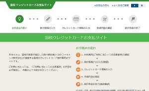 国税のクレジットカード払いがスタート（支払サイトより）