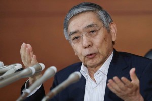 出口戦略を取ろうにも非常に難しい局面（日銀・黒田東彦総裁。写真：時事通信フォト）