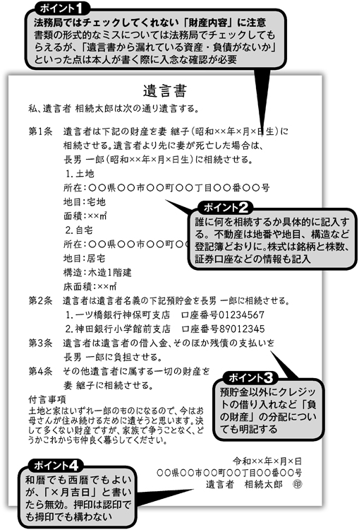 「自筆証書遺言」に何を書くべきか？