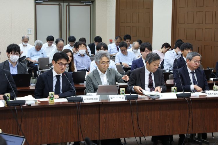 財政検証の結果について話し合う厚生労働省の社会保障審議会年金部会（7月3日、時事通信フォト）