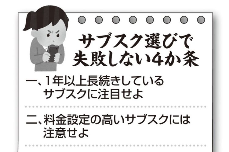 サブスク選びで失敗しない4か条