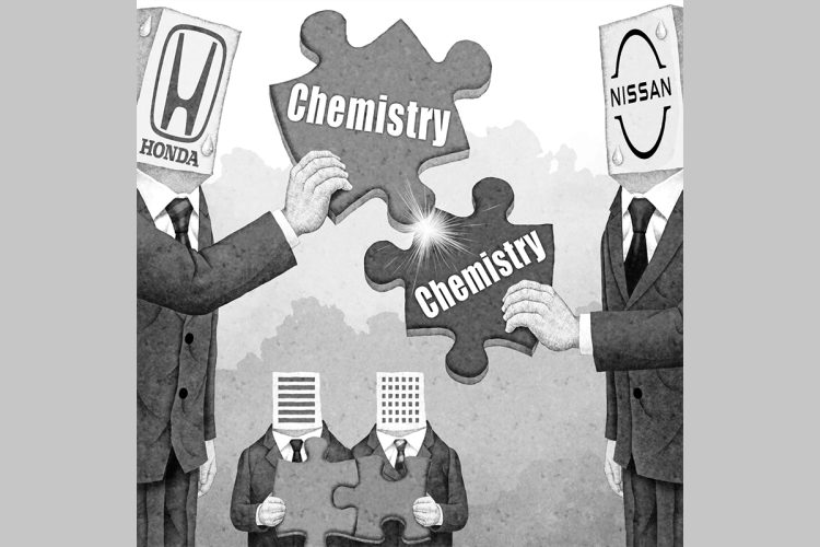 ホンダと日産の経営統合に足りなかったのは“ケミストリー”（イラスト／井川泰年）