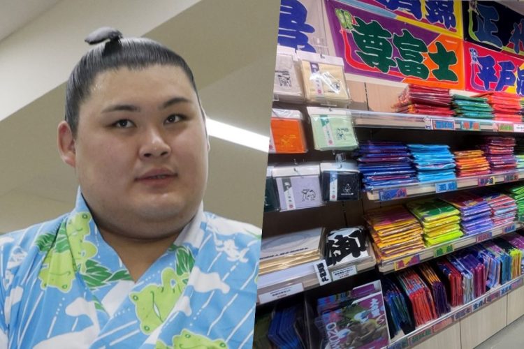 大の里（左）のグッズは館内で売り切れ続出
