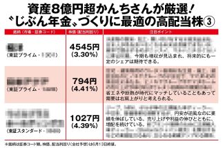 資産8億円超かんちさんが厳選「“じぶん年金”づくりに最適の高配当株3」