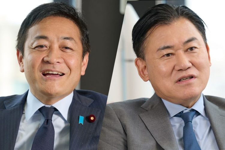 国民民主党代表の玉木雄一郎氏（左）と楽天グループ会長兼社長の三木谷浩史氏が緊急対談