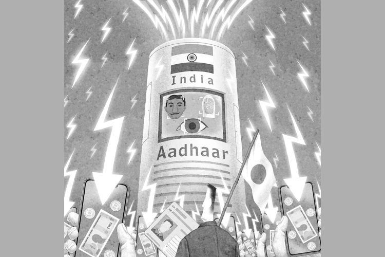 インドの「アーダール」はどのような仕組みなのか（イラスト／井川泰年）