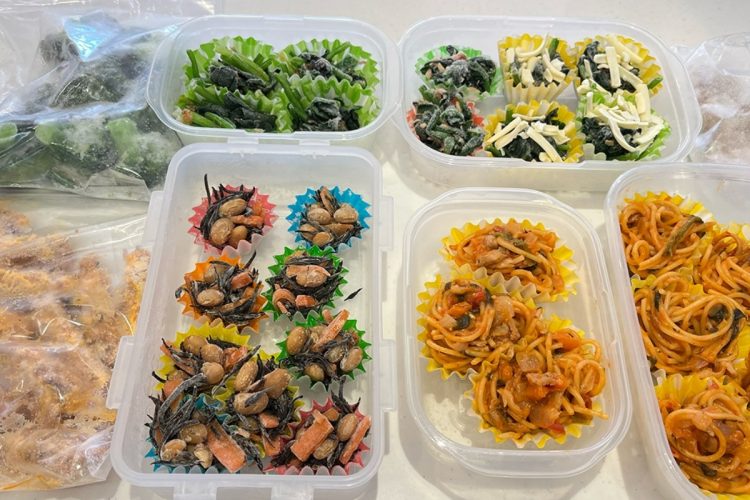 ぴーちさんのメインの冷凍室には、お弁当用に小分けにした総菜も保存