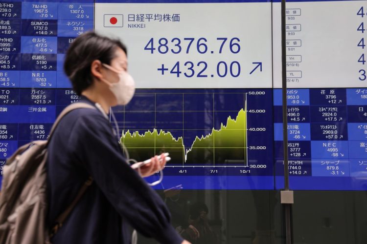 10月7日も日経平均は4万8000円台を記録した