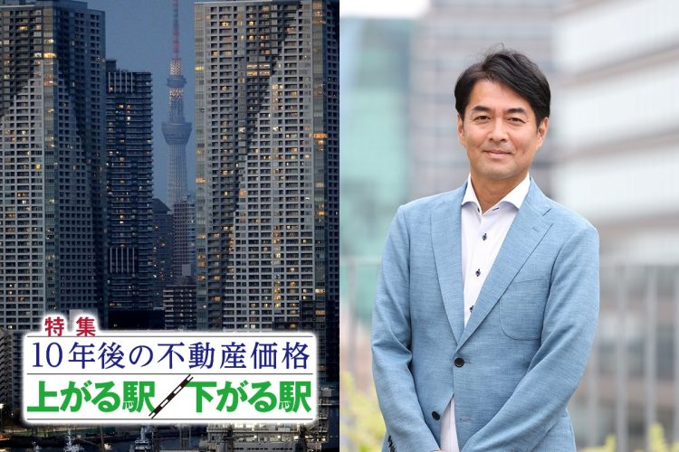 勝ちどきの夜景（左：時事通信フォト）と、西岡孝洋アナ（右）